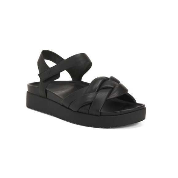 VIONIC Black Leather Rosa Comfort Sandals - Picture 1 of 2